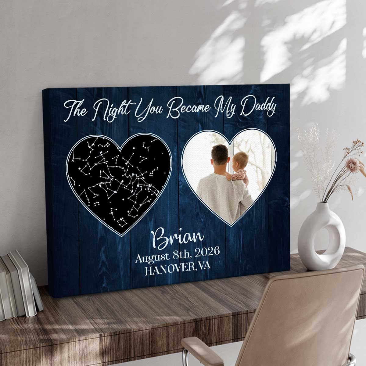 The Night You Became My Daddy Star Map Print, Personalized Father’s Day Gift for New Dad, Custom New Dad Gift from Baby, First Time Dad Gift