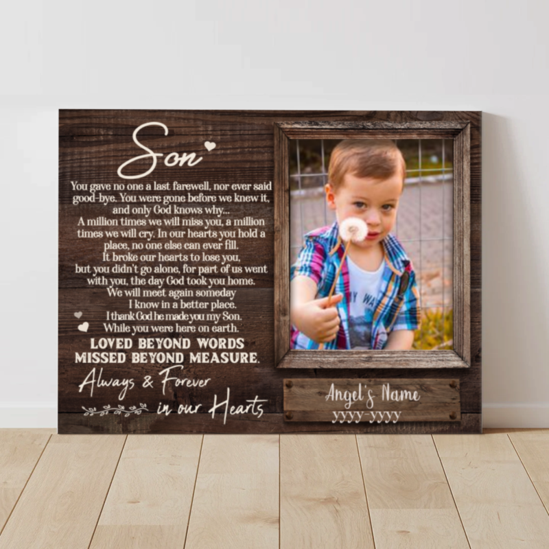 Memorial Gifts For Loss Of Son Canvas
