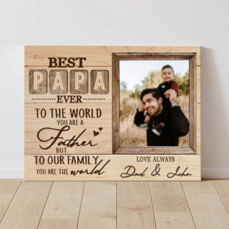 Best Papa Ever Wall Art, Personalized Father's Day Gifts, Dad Photo Gifts