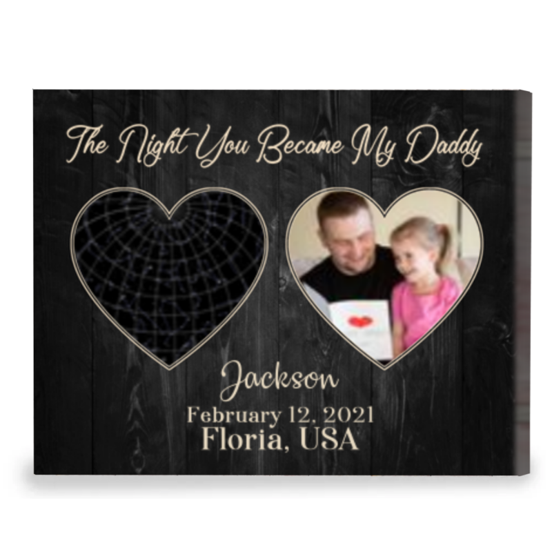 The Night You Became My Daddy Custom Star Map Print, First Father's Day Star Map Gift, First Time Dad Gift, Personalized Gifts for New Dads