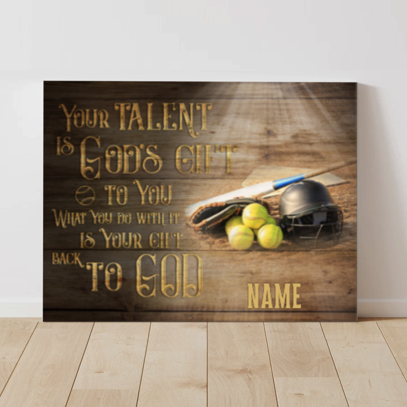 Personalized Softball Gifts, Gifts For Softball Players, Softball Gift 2022, Your Talent Is God's Gift