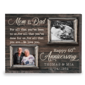 Photo Editing Happy Anniversary Photo Frame Personalized 60th