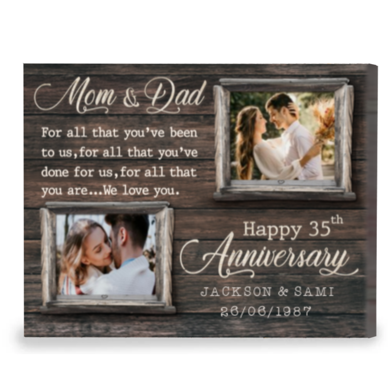 Personalized 35th Anniversary Gift For Parents, Gift For Parents On 35th Anniversary, Mom And Dad We Love You