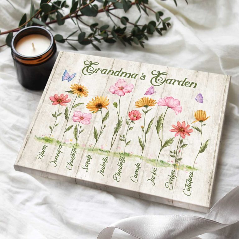 Custom Grandma’s Garden Wall Art, Personalized Gift For Grandma