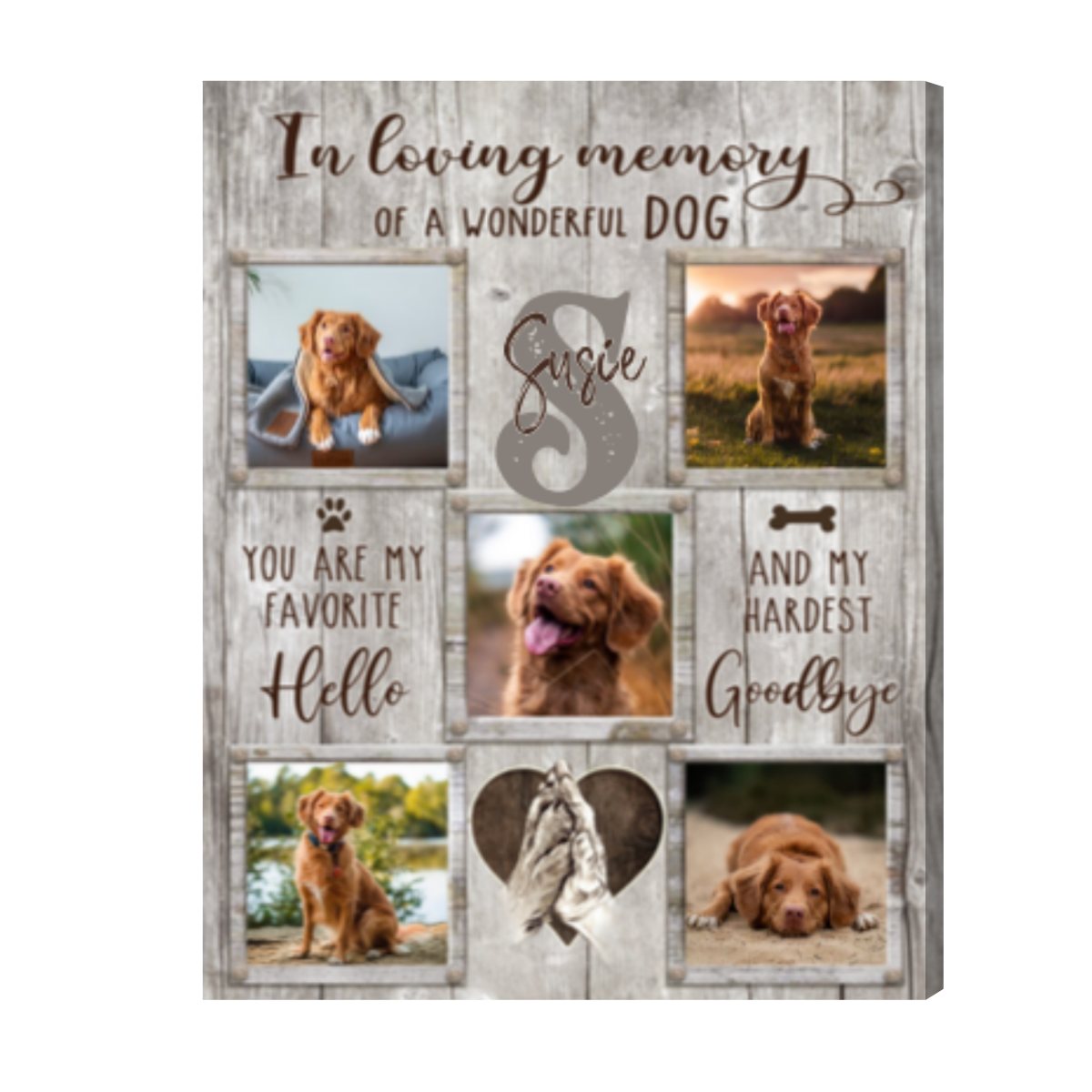 In Memory Of Pet Photo Collage, Dog Memorial Collage Frame, Custom Pet