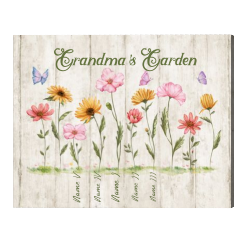 Custom Grandma's Garden Wall Art, Personalized Gift For Grandma, Mother's Day Gift For Grandma