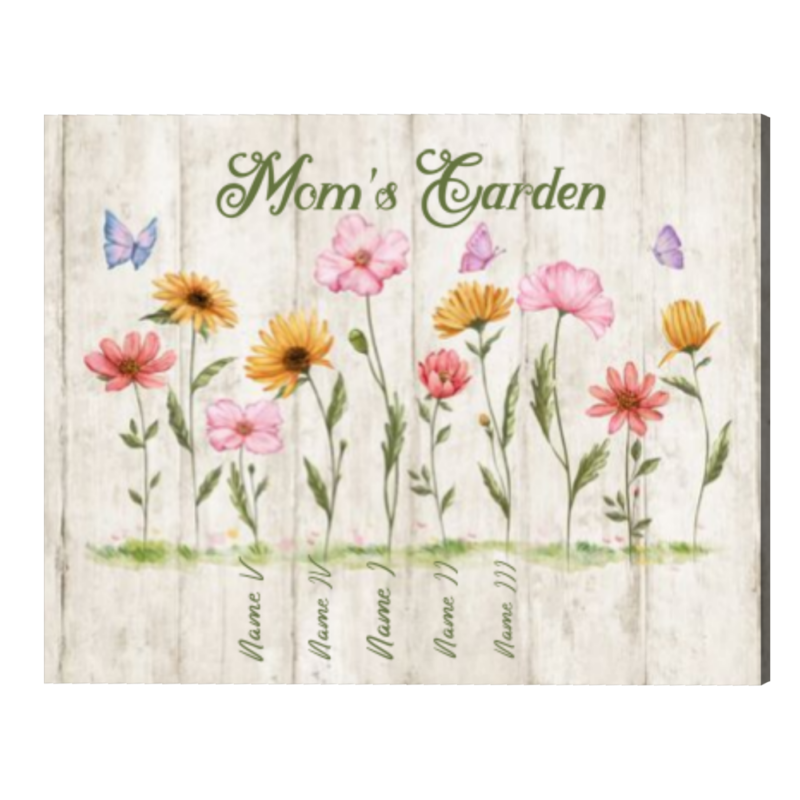 Personalized Moms Garden Sign, Mother's Day Gifts From Children, Gardening Mother's Day Gifts, Kids Name Sign, Mom Birthday Gift