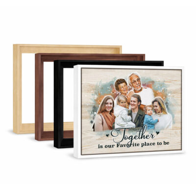 Personalized Family Portrait Canvas Print, Custom Watercolor Photo Wood Wall Art, Multi Generation Picture Gift for Grandparents Parents