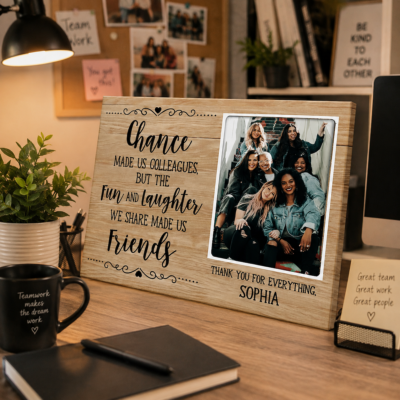 Personalized Coworker Photo Canvas, Colleague Friendship Gift, Work Bestie Gift, Office Farewell Gift, Thank You Coworker Gift