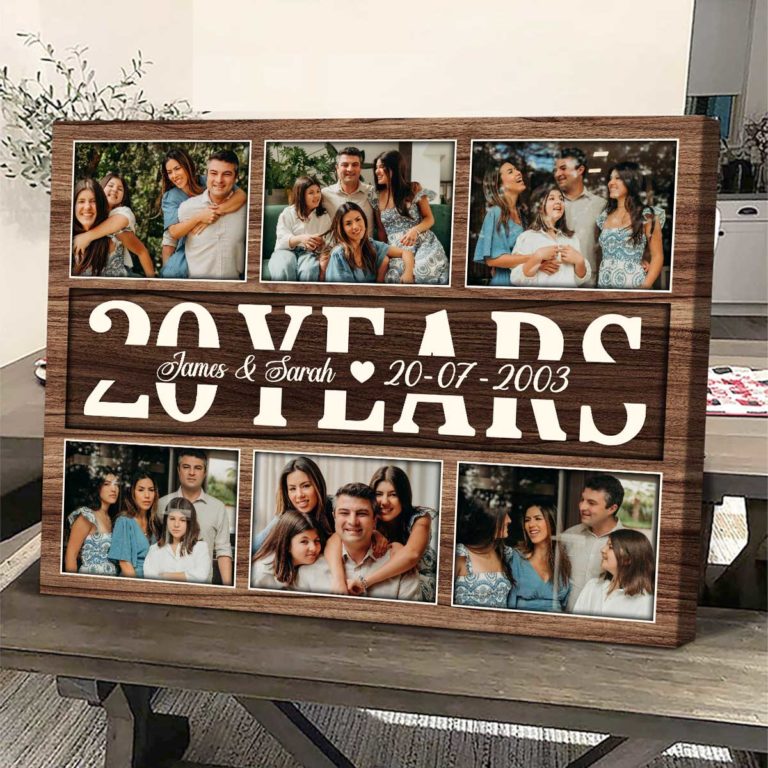 Personalized Photo Collage Gift For 20th Wedding Anniversary, 20th