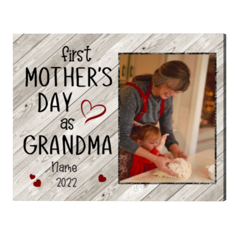 Personalized First Mother's Day Gift For Grandma, New Grandma Wall Art, First Mother's Day As Grandma Gift