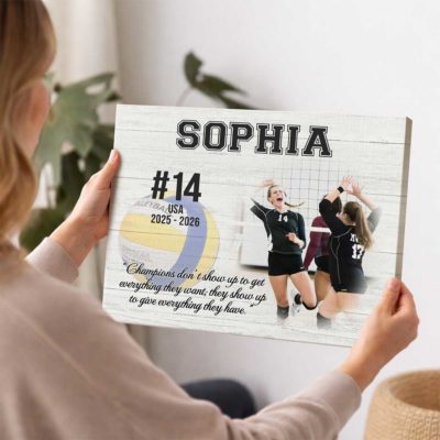 Personalized Gifts For Volleyball Players, Volleyball Senior Photo Canvas, Volleyball Senior Gift, Volleyball Team Gifts