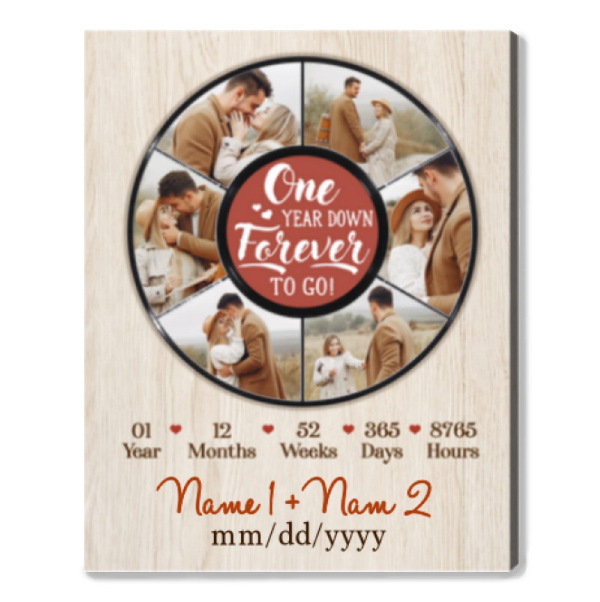 Personalized 1st Anniversary Gift, Year Anniversary Photo Canvas