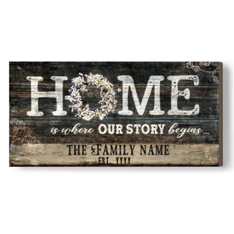 Personalized Home Large Canvas Art, Custom Family Name Sign