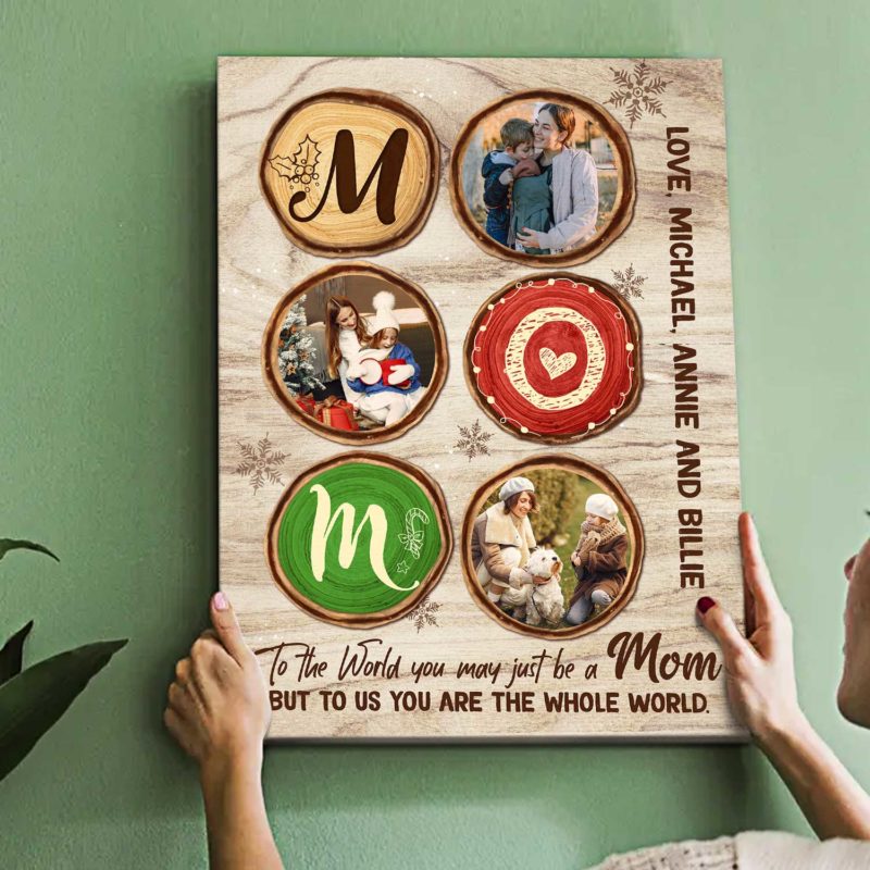 Personalized Mommy And Kids Xmas Canvas - Mom With Up to 5 Kids - Christmas Gift For Mom - T1IGHH main image 0