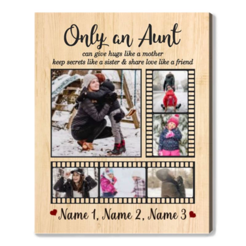 Personalised Gift for An Aunt, Aunt Picture Collage Canvas, Picture Gift for Aunt, Best Christmas Aunt Gift