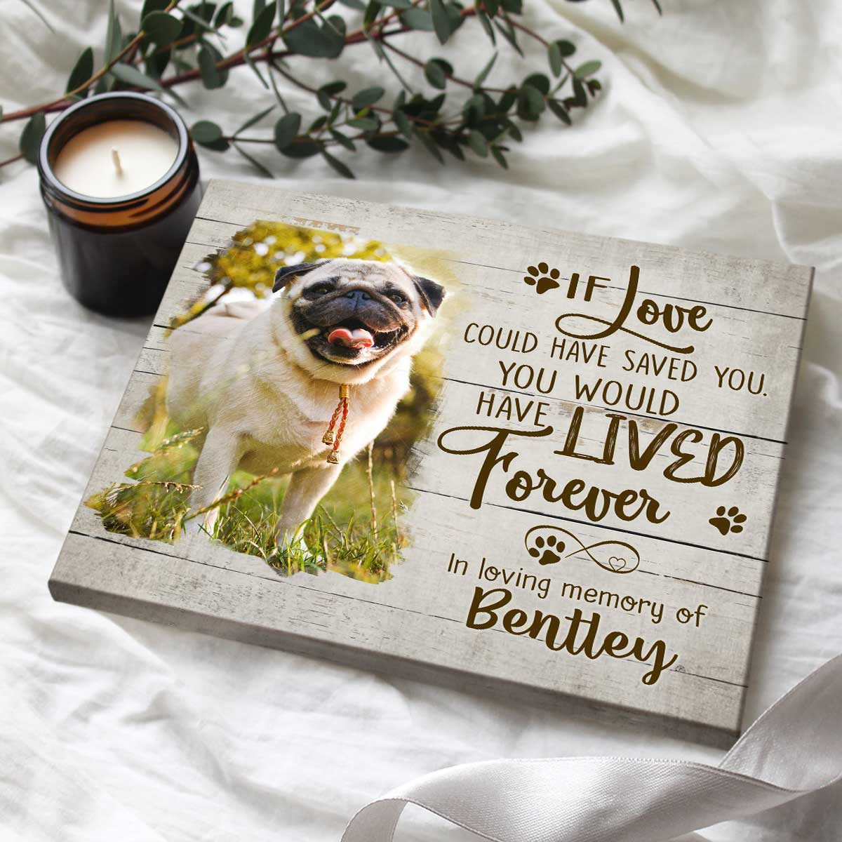 Personalized Memorial Acrylic Plaque - If Love Could Have Saved You, You Would Have Lived Forever - Memorial Gift Idea For Dog Lovers/Dog Owners