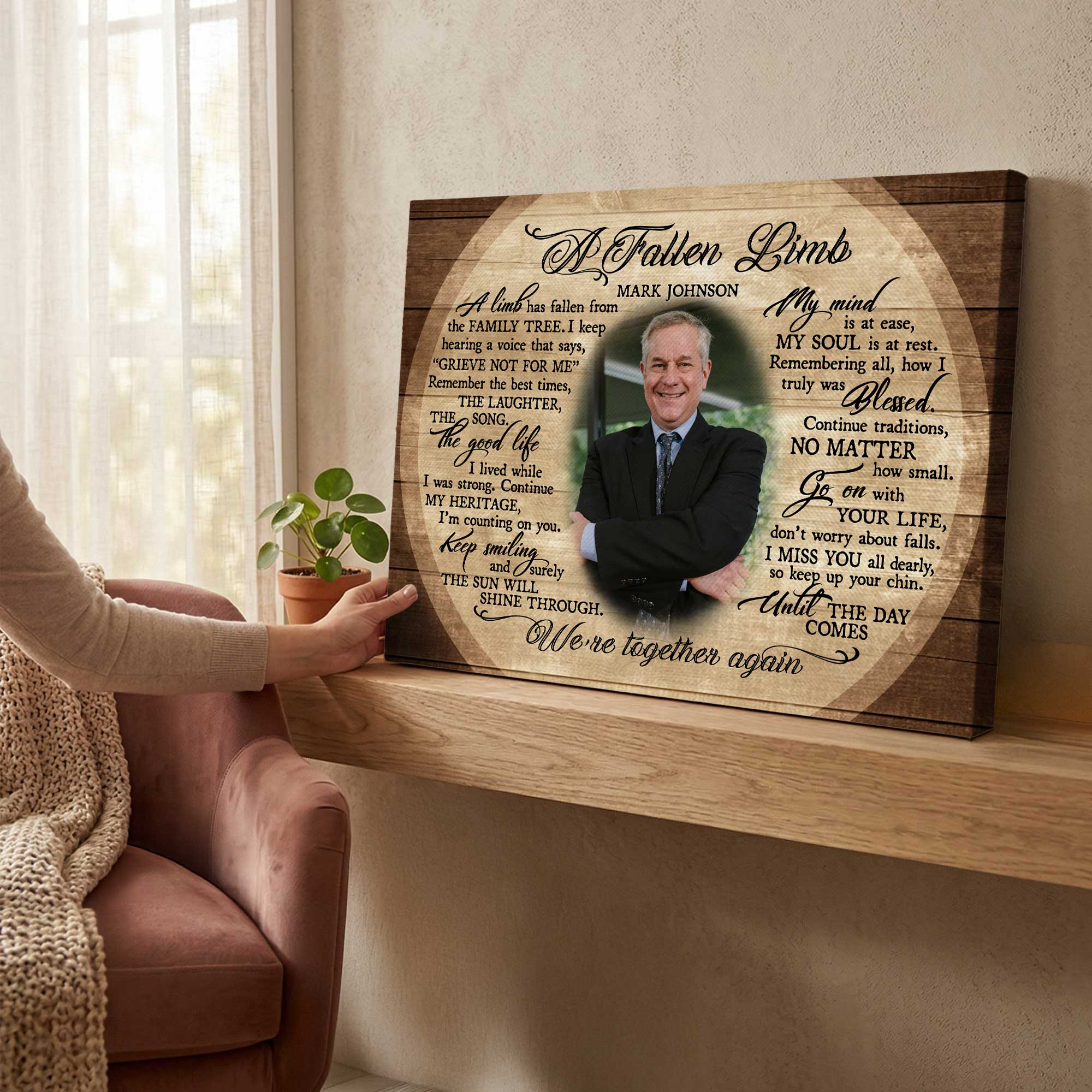 Custom Memorial Canvas Print - Personalized Remembrance Gift, Sympathy Gift for Loss of Father or Mother, Bereavement Photo Gift