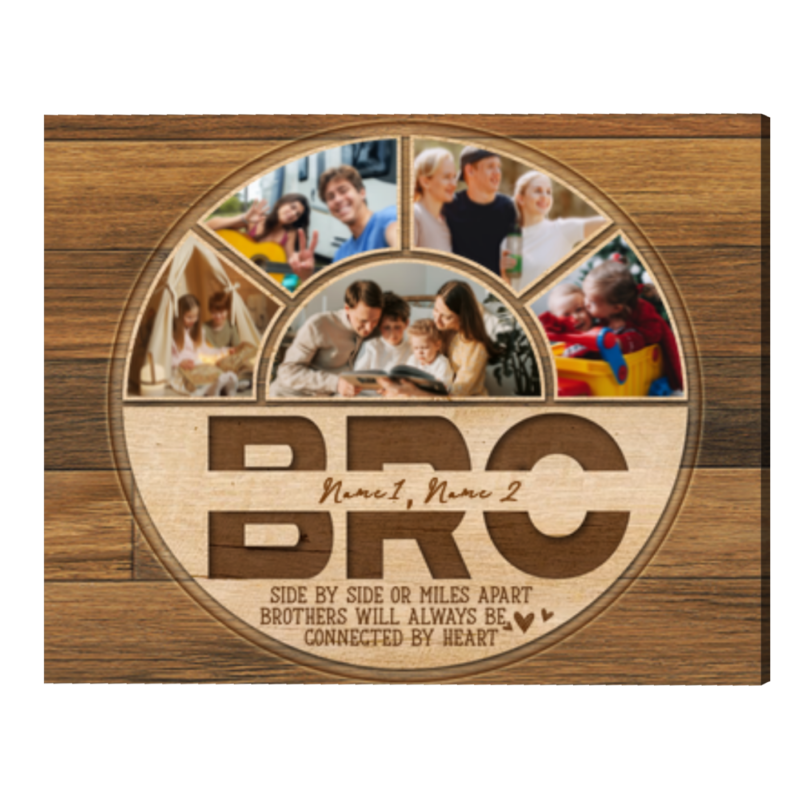 Personalized Christmas Gift for Brother, Brother Photo Collage Canvas, Photo Gift for Bro