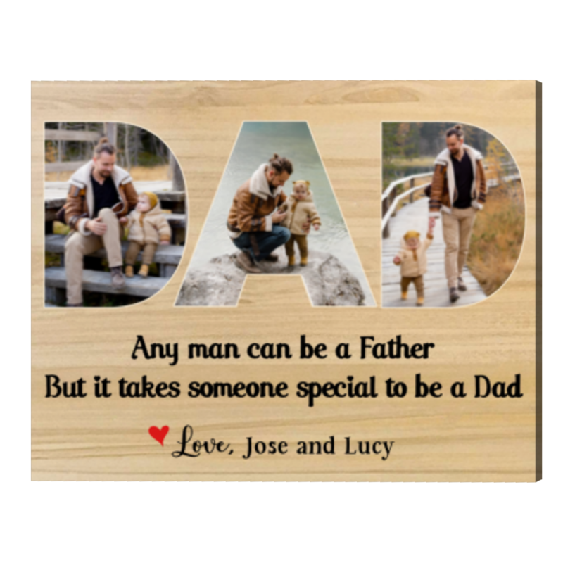Personalized Dad Photo Canvas, Custom Gift For Dad From Daughter, Birthday Gift For Dad