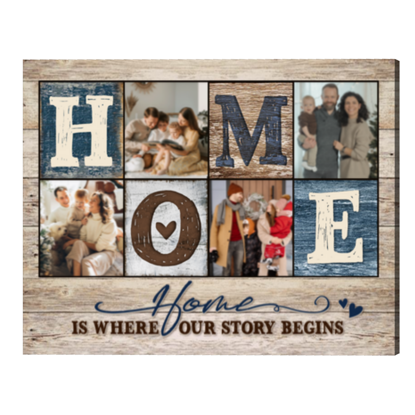 Personalized Gift For Family Canvas, Custom Family Photo Collage, Home ...