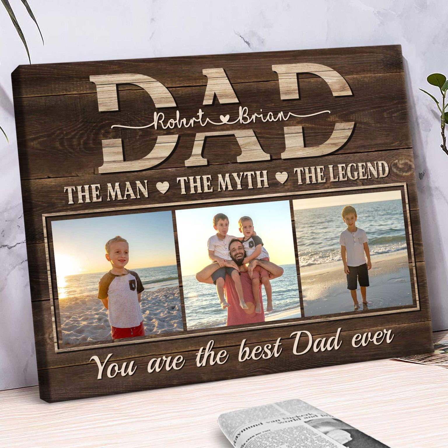 Dad Photo Collage Canvas, Personalized Gifts For Dad, 2023 Best