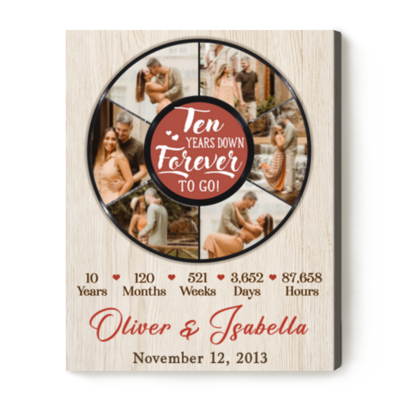 Personalized 10th Wedding Anniversary Gift, 10 Year Anniversary Canvas, 10th Anniversary Gift For Wife Husband