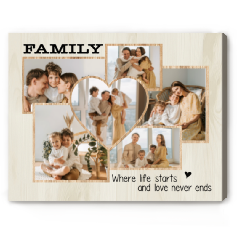 Family Photo Collage Canvas, Personalized Photo Gifts For Family, Christmas Gift Ideas For Parents