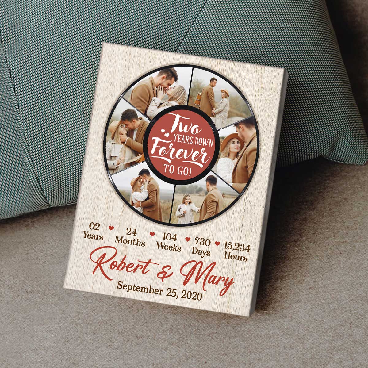 Personalize 2nd Anniversary Gift Photo Collage, Year Anniversary