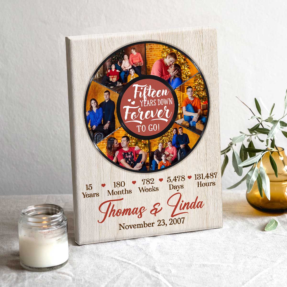 Personalized 15th Anniversary Gift, 15 Years Anniversary Gift For