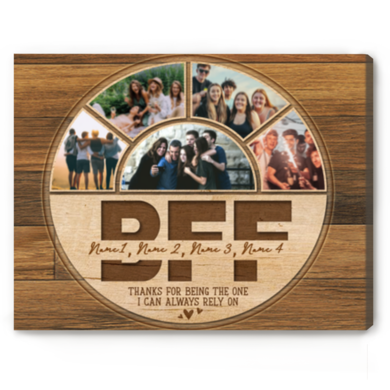 Personalized Best Friend Photo Canvas, Friendship Gift for Friends, Friends Christmas Gift, Best Friend Gift, BFF gift
