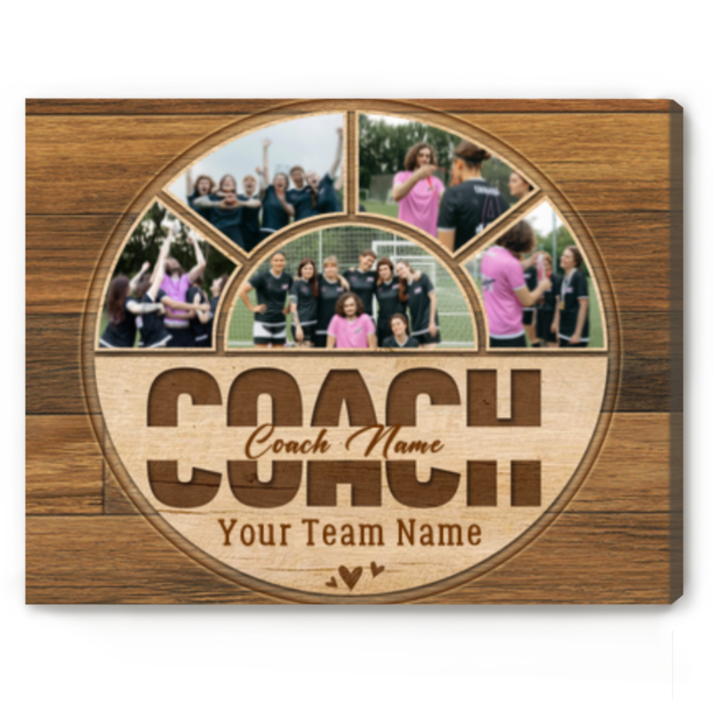End of Season Coach Gifts, Coach Appreciation Gift from Team, Coach Retirement Gifts, Personalized Coach Photo Canvas