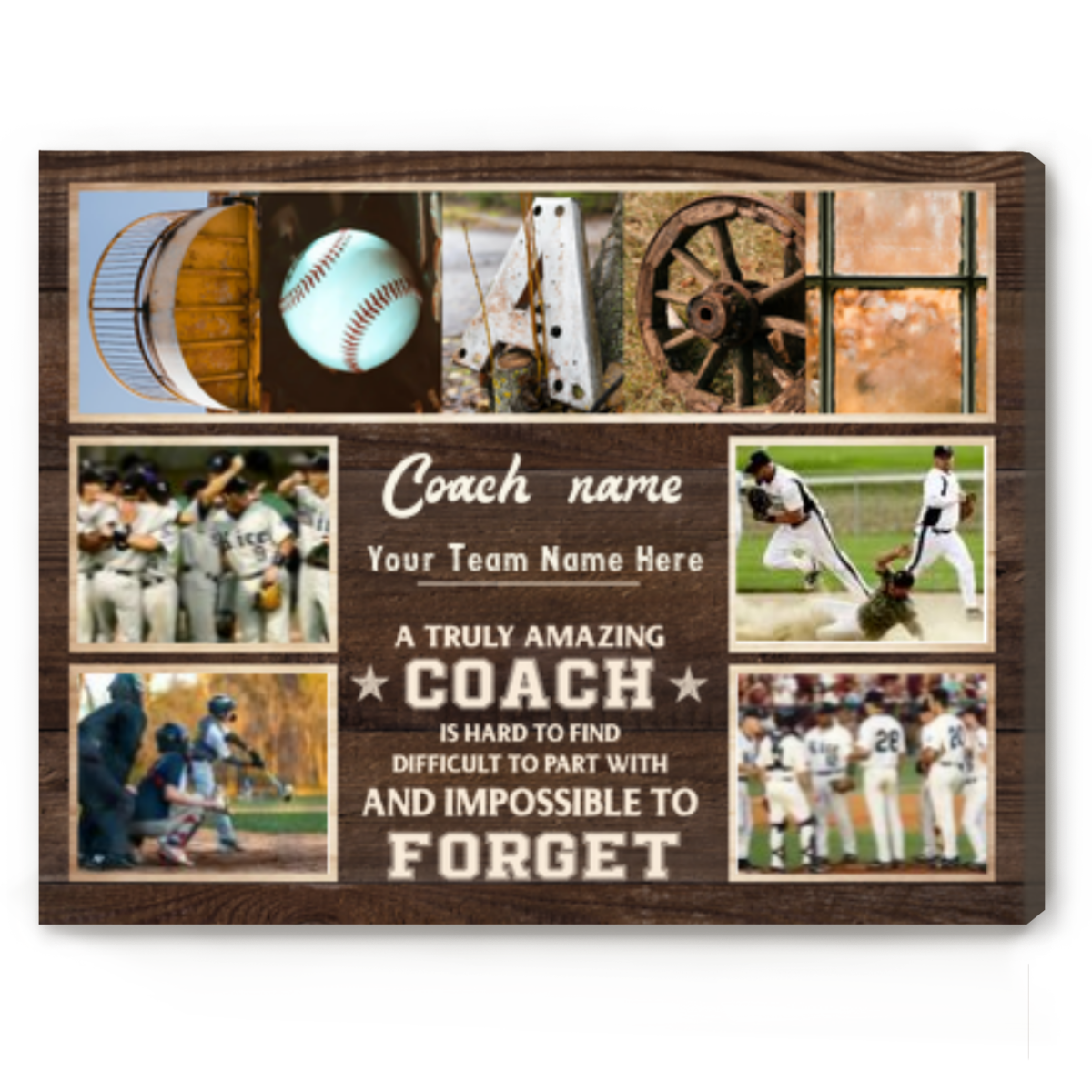Personalized Picture Collage Gifts For Baseball Coach, Baseball Coach