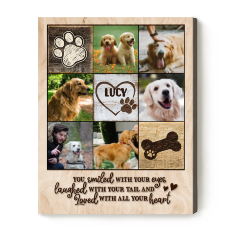 Personalized Dog Photo Collage Canvas, Custom Pet Gifts, Gifts For Dog Lovers