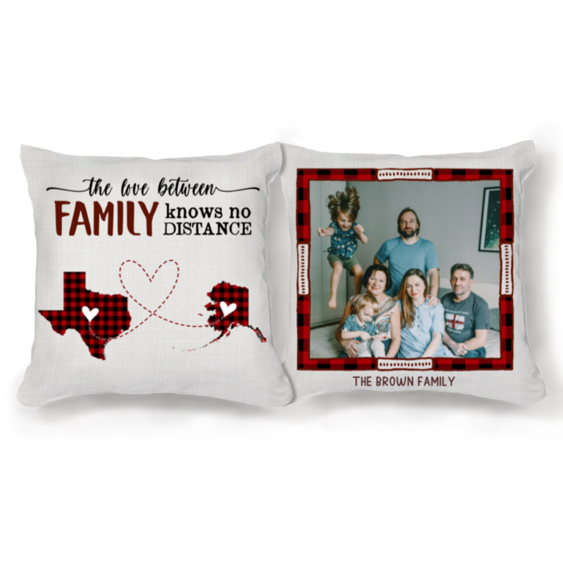 Going Away Gift, Long Distance Pillow, Custom States And Photo Pillow Gift For Family