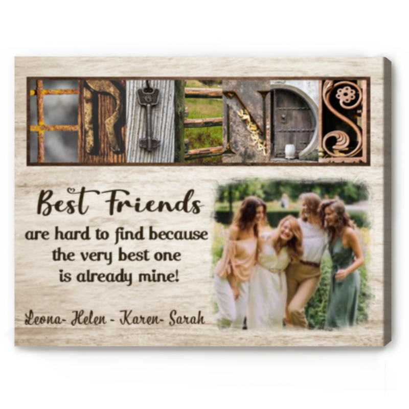 Personalized Gift For Best Friend, Custom Bestie Photo Art Print, Friendship Gift