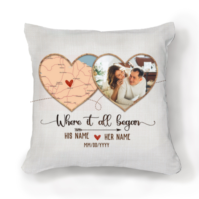 custom first date gift map pillow anniversary gift for her ideas valentine pillows personalized valentine gift