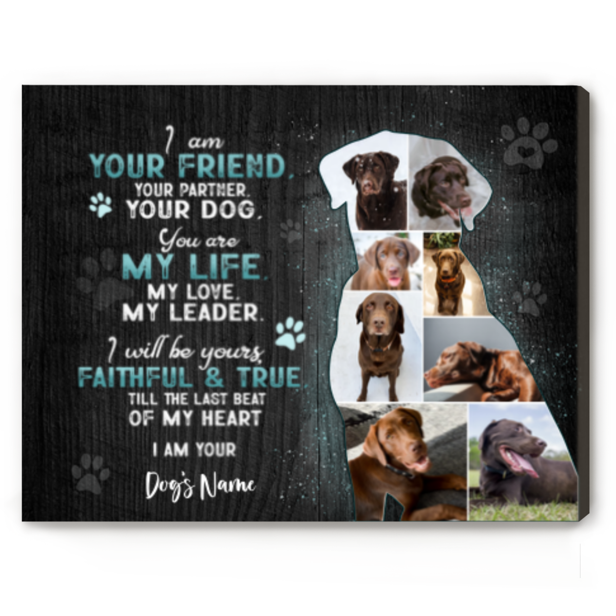 Custom Labrador Retriever Photo Collage Canvas, Labrador Retriever Dog Lovers Gifts, Black Lab