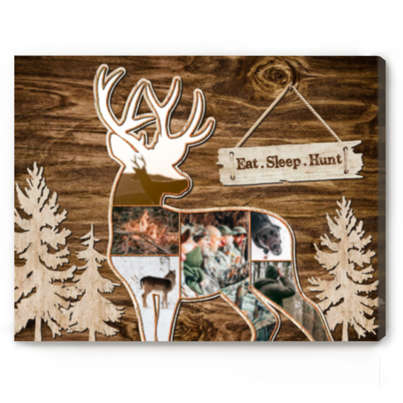 Deer Hunting Photo Collage Canvas, Christmas Gifts for Deer Hunters, Hunting Dad Gifts, Deer Hunting Gift Ideas