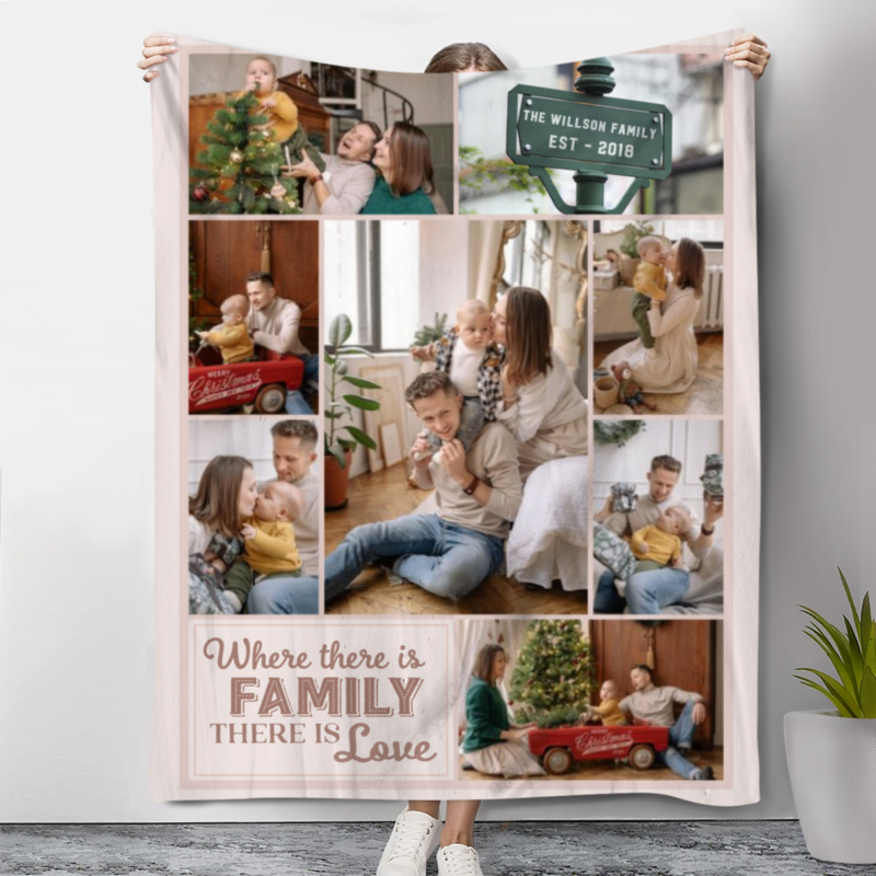 personalized family picture blanket blanket with pictures of family family christmas gift ideas