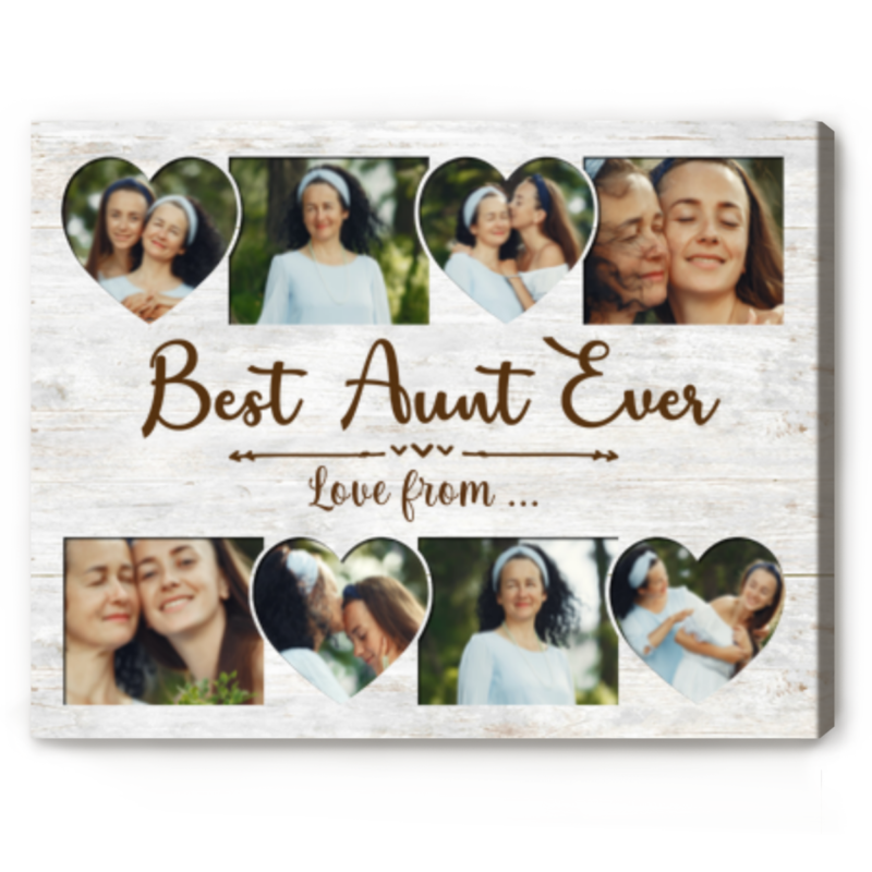 Personalized Christmas Gift For Aunt, Best Aunt Ever Gift, Aunt Canvas From Niece Nephew, Birthday Gift For Aunt