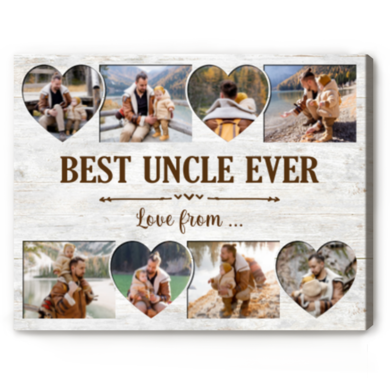 Best Uncle Ever Picture Canvas, Personalized Christmas Gift For Uncle, Uncle Canvas Print, Uncle Gift From Nephew Niece
