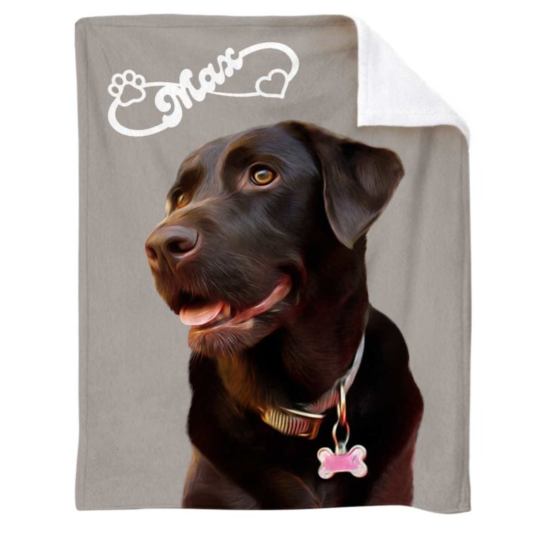 Custom Pet Portraits Blanket, Presents For Dog Lovers, Pet Blanket