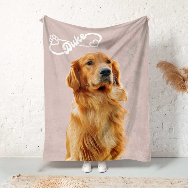 Custom Pet Portraits Blanket, Presents For Dog Lovers, Pet Blanket