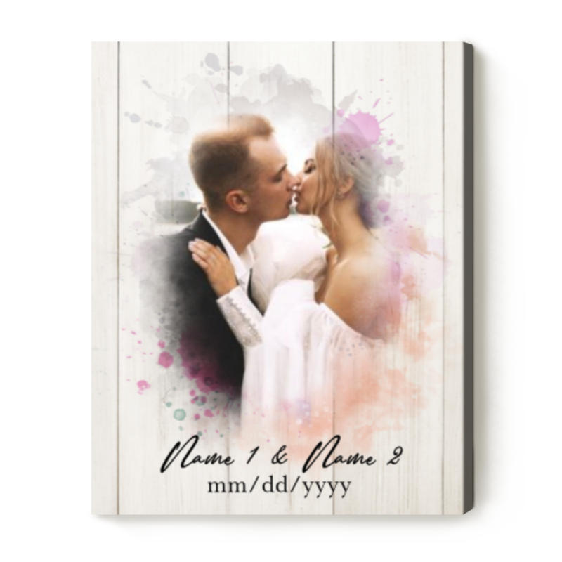 Valentines Day Photo Gifts, Personalized Couple Portrait From Photo, Couple Portrait Gift For Wedding Anniversary