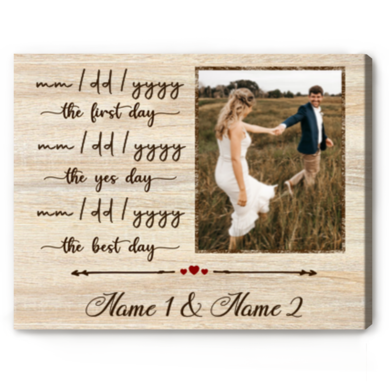 Personalized Gifts For Husband, Husband Wedding Gift, The First Day Yes Day Best Day Photo Canvas, Custom Valentines Gifts For Her