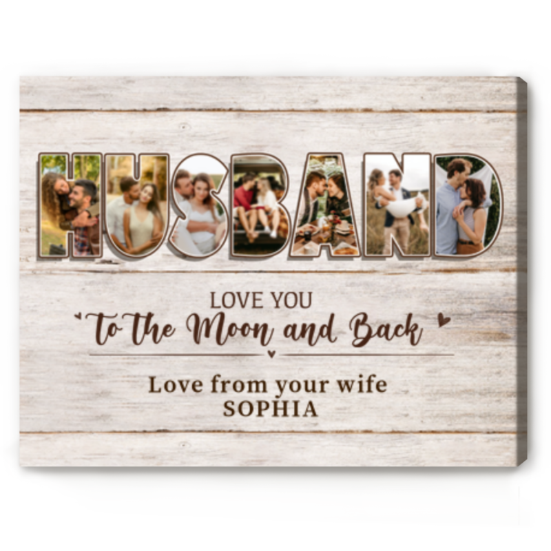 Personalized Husband Gift, Husband Photo Collage Canvas, Unique Birthday Gift For Husband