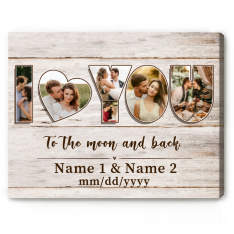 Personalized I Love You Photo Collage Photo Gift for Boyfriend Anniversary Gift For Him