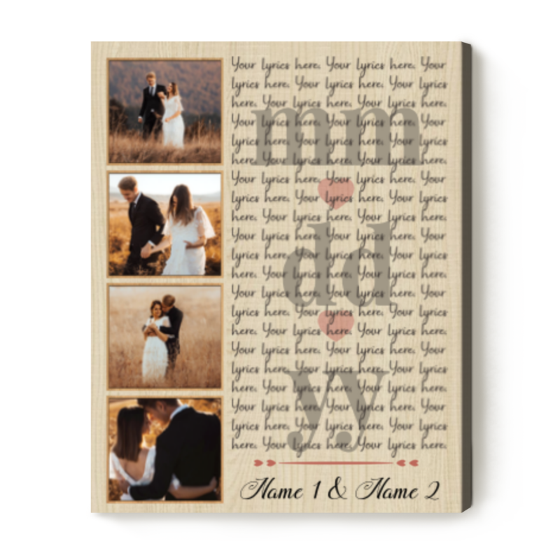 Song Lyrics Gift Wedding Song Lyric with Photo Personalized Anniversary Gift for Husband