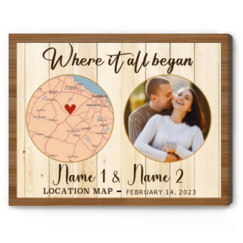Where It All Began Custom Map Print, Wedding Map Gift for Couple, Personalized Gifts For Her